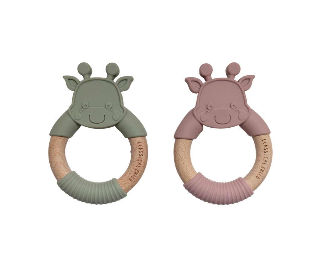beech and silicone teether