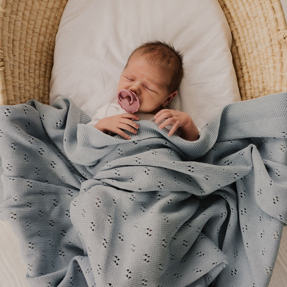 heritage knit baby blanket - heirloom blanket
