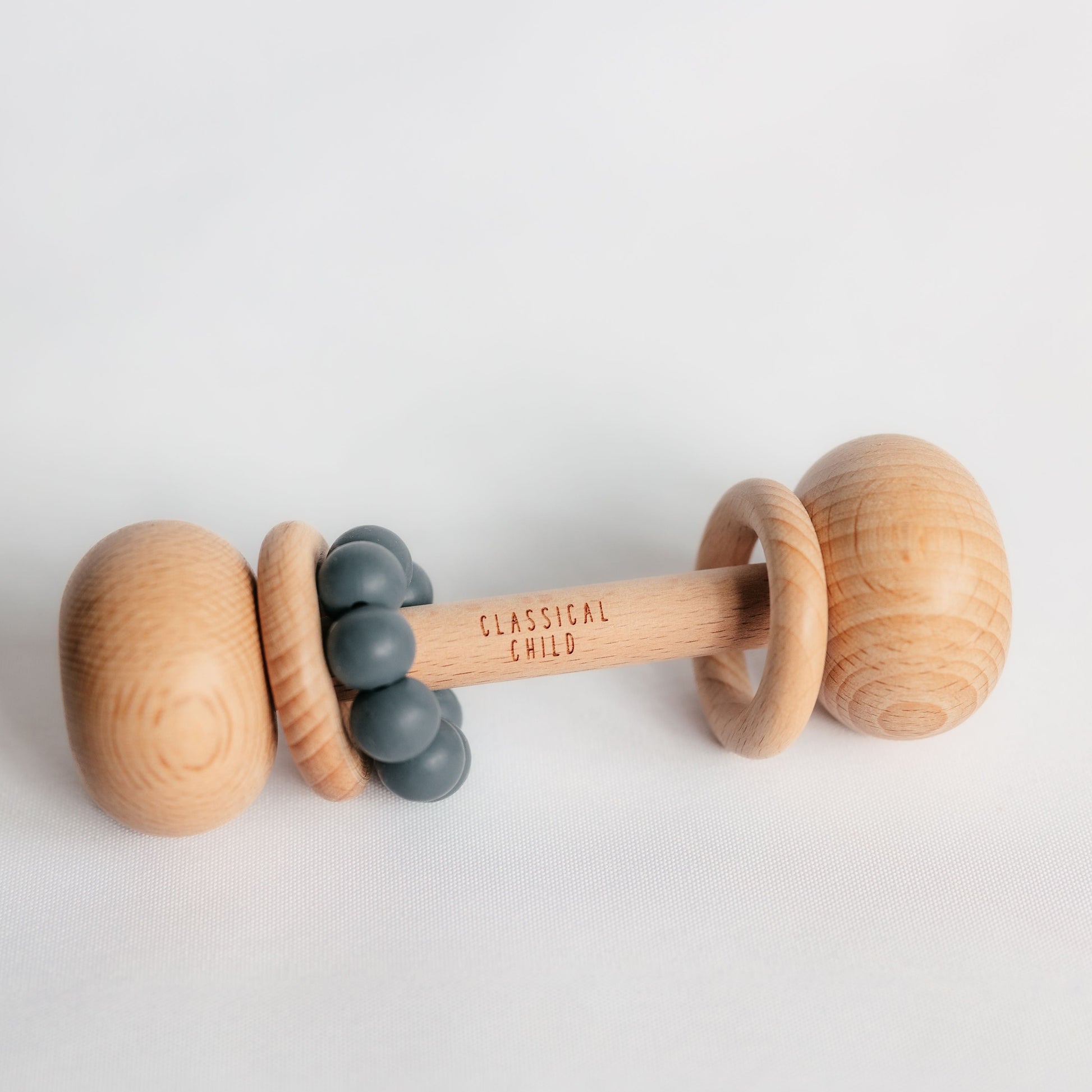 Beech Wood Rattle with Silicone beads